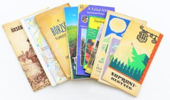 9 db vegyes magyar turistatérkép + Őrségi és vendvidéki túrák ismertető kiadvány