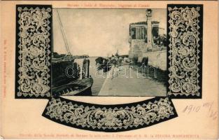 1910 Venice, Venezia; Isola di Burano, Ingresso al Canale / canal, lace advertisement