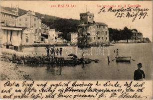1907 Rapallo, La spiaggia ed il Castello / beach, castle
