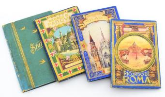 4 db régi városképes leporelló: Stuttgart, Padova, Milánó, Róma. Változó állapotban.
