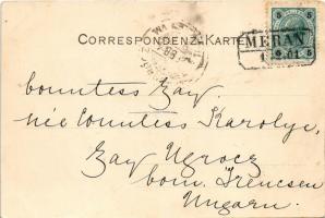 1900 Merano, Meran (Südtirol); Am Tappeiner Weg. L. Fränzl &amp; Co. / mountain road, rest house...