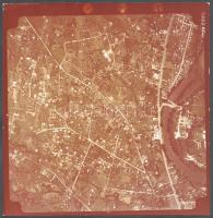 cca 1980 Szentendre városát ábrázoló légi felvétel, a hátoldalon feliratozott fotó, áthúzott "TITKOS!" bélyegzéssel, 24x24,5 cm