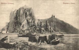 Pozsony Dévény castle ruins and the ship Matra (Rb)