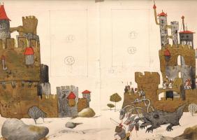 Bognár Árpád (1931-2004) Munkácsy-díjas grafikusművész 66 színes, eredeti illusztrációja Elek István...