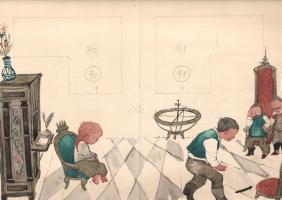 Bognár Árpád (1931-2004) Munkácsy-díjas grafikusművész 66 színes, eredeti illusztrációja Elek István...