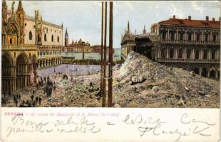 Venezia, Venice; Le rovine del Campanile di S. Marco (14-7-1902) / ruins of the bell tower (worn surface)