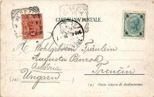 1902 Venezia, Venice; Canal Grande a Rialto dopo la Regata / canal, bridge, market (EK)