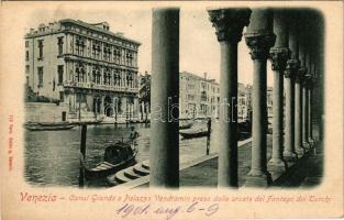 1901 Venezia, Venice; Canal Grande e Palazzo Vendramin preso dalle arcate del Fontego dei Turchi. Ferd. Gobbato / canal, palace (EK)
