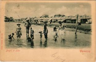 1902 Venezia, Venice; Bagni di Lido. Ferd. Gobbato / beach, bathers (EK)