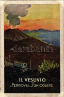 Vesuvio con la Ferrovia e la Funicolare / Mount Vesuvius with Railway and Funicular. Tourist advertisement (fl)