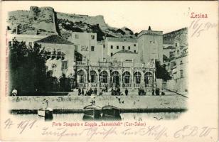 1901 Hvar, Lesina; Forte Spagnolo e Loggia Sammicheli (Cur-Salon). Pietro Millicich / erőd, vár / castle (EK)