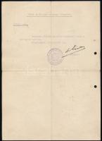 1941 Bp., a M. Kir. Belügyminisztérium által kiadott védőnő gyakornoki kinevezés, hátoldalán Gömör é...