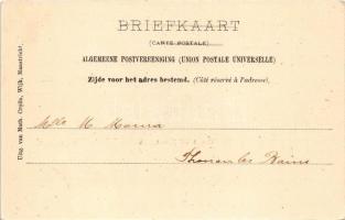 1901 Maastricht, Groet, Het Villapark. Math. Crolla / promenade. Art Nouveau, litho frame with flowe...