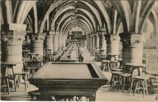 1915 Ghent, Gent, Gand; Gruss aus Feindesland, Rathskeller / WWI military, town hall restaurant + "K.D. Feldpoststation Nr. 4." (EK)