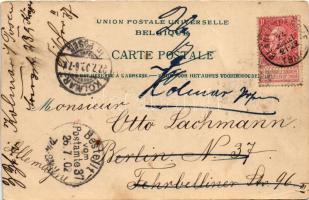 1902 Blankenberge, Blankenberghe; beach, bathers, mariner, folklore. Art Nouveau, floral, litho (EB)