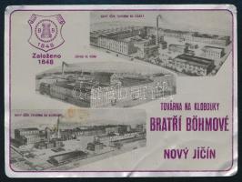 1932 Klobouky Böhmové Nový Jičín, cseh kalapgyárat reklámozó fém kártyanaptár, kisebb hibákkal, 7x9,5 cm // 1932 Klobouky Böhmové Nový Jičín, Czech hat factory advertisement metal calendar card, with minor faults, 7x9.5 cm