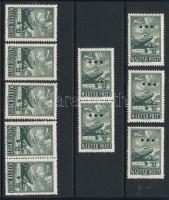 1957 Repülő (V.) - záróértéke 5 db 20Ft és 5 db 20Ft hármas lyukasztással (26.000)