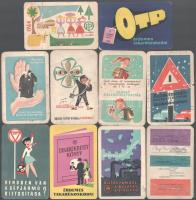 1960-1964 Vegyes kártyanaptár tétel (OTP, Állami Biztosító, stb.), 10 db