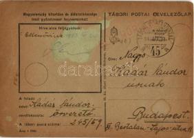 1943 Második világháborús Tábori Postai Levelezőlap, húsvéti üdvözlet / WWII Hungarian military fiel...