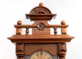 cca 1920 Junghans falióra, kulcs nélkül, felújított óraházzal, 70x28x15 cm /// KIZÁRÓLAG SZEMÉLYES Á...