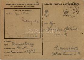 1943 Második világháborús Tábori Postai Levelezőlap, húsvéti üdvözlet / WWII Hungarian military fiel...