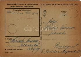 1943 Magyar Húsvét. Második világháborús Tábori Postai Levelezőlap, húsvéti üdvözlet / WWII Hungaria...