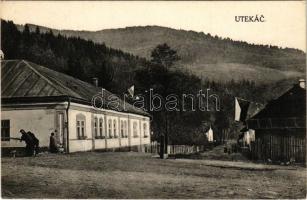 Újantalvölgy, Új-Antalvölgy, Utekac (Poltár); határ cseh és magyar zászlókkal. Cagán Rudolf kiadása / border with Hungarian and Czech flags (EK)