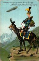 I. Oberbayerisches reitendes Garde-Gebirgs-Marine-Luft-Infanterie-Regiment. Ottmar Zieher / WWI Austro-Hungarian K.u.k. military, airship (kopott sarkak / worn corners)