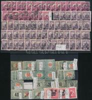 Vegyes magyar tétel 18 db stecklapon: Kisegítő bélyegek, Portó, Hivatalos stb. Változatokra, vízjelr...