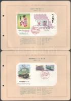 Japán 1990-1991 20 db FDC, köztük 3 db blokk és kisív is, albumlapokon