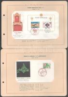 Japán 1990-1991 20 db FDC, köztük 3 db blokk és kisív is, albumlapokon