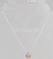 Ezüst (Ag) walles nyaklánc köves medállal, jelzett, bruttó 2,9g