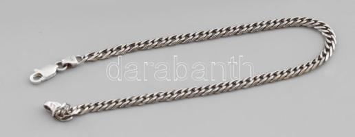 Ezüst (Ag) duplaszemes masszív nyaklánc h: 50cm, és karkötő h: 21 cm, jelzett, nettó 18,7g