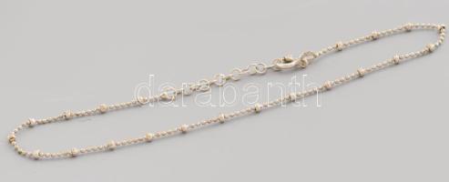 Ezüst (Ag) golyószemes bokalánc, h: 23-26cm, jelzett, nettó 2,2g