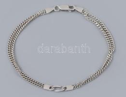 Ezüst (Ag) duplaszemes mintás karkötő, h:22cm, jelzett, nettó 4,9g