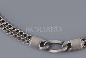 Ezüst (Ag) duplaszemes mintás karkötő, h:22cm, jelzett, nettó 4,9g