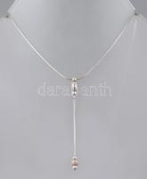 Ezüst (Ag) golyócsüngős kígyó nyaklánc, h: 45cm, jelzett, nettó 4,6g