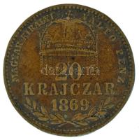 1869KB 20kr Ag "Magyar Királyi Váltó Pénz" T:VF patina
Adamo M11.1