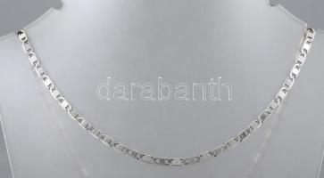 Ezüst (Ag) széles pálcikás nyaklánc, h: 45,5 cm, jelzett, nettó 6,8g