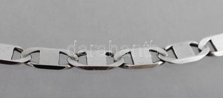 Ezüst (Ag) széles pálcikás nyaklánc, h: 45,5 cm, jelzett, nettó 6,8g