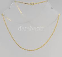 Aranyozott ezüst (Ag) pálcikás nyaklánc, h: 60cm, jelzett, nettó 2,4g