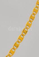 Aranyozott ezüst (Ag) pálcikás nyaklánc, h: 60cm, jelzett, nettó 2,4g