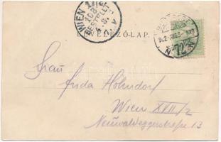 1902 Budapest XII. Svábhegy, fogaskerekű vasút megállóhelye vonattal, vasútállomás. Divald Károly ki...