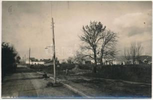 Csíkszereda, Miercurea Ciuc; Pohled na vypalenom a rozborenon / utcakép tűz után, sérült, lerombolt épületek / burnt and destroyed buildings after fire. photo