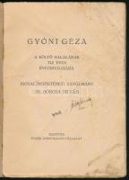 Boross István: Gyóni Géza. A költő halálának tíz éves évfordulójára. Irodalomtörténeti tanulmány. Me...