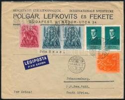 1938 Légi levél 6 db bélyeggel Dél-Afrikába / Airmail cover to South Africa