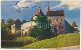 1941 Szászsebes, Mühlbach, Sebesul Sasesc, Sebes; régi templom / l'antica chiesa / old church (vágott / cut)