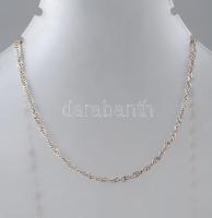 Ezüst (Ag) csavart-fonott nyaklánc, h: 49cm, jelzett, nettó 6,7g