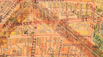 1940 Budapest északi részének térképe, 1 : 75.000, M. Kir. Honvéd Térképészeti Intézet, sérülésekkel...