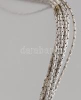 Ezüst (Ag) 12 szálas nyaklánc h: 42cm és karkötő h: 19 cm, jelzett, nettó 28g